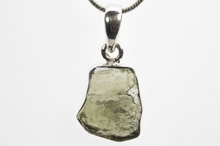 Green Moldavite Tektite Pendant ( g) - Czech Republic #317533